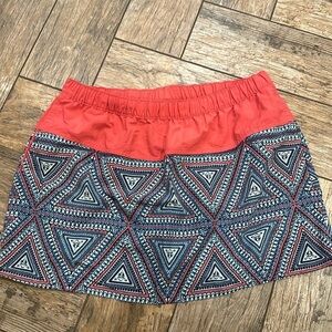 Patagonia Coral and Navy Printed Mini Skirt